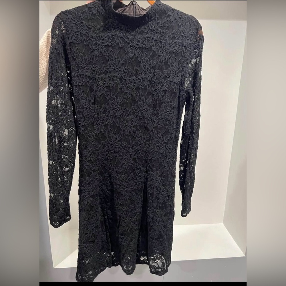 Bardot Black Lace Long Sleeve Dress
